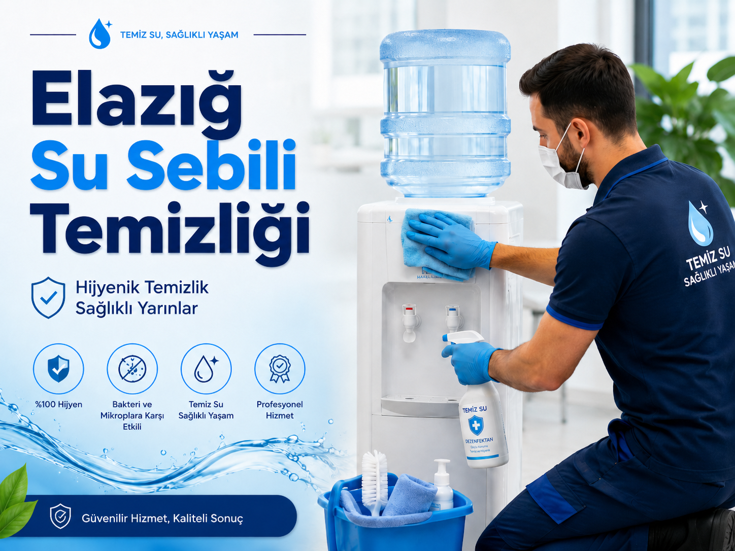 Elazığ su sebili temizliği profesyonel hijyen ve dezenfeksiyon uygulaması
