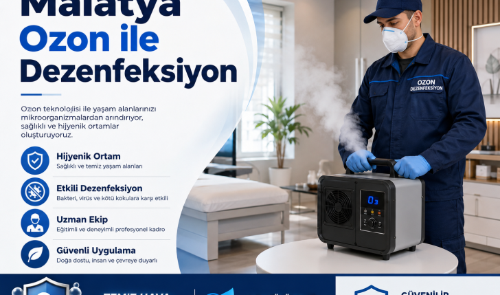 Malatya ozon ile dezenfeksiyon ortam hijyeni ve koku giderme hizmeti