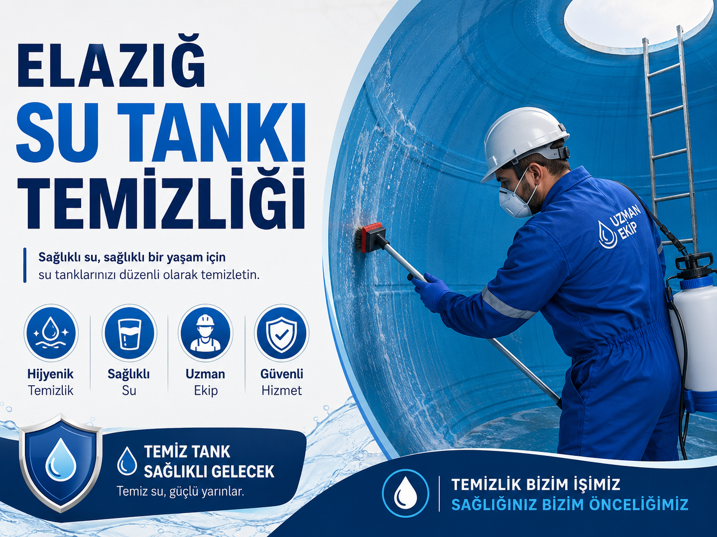 Elazığ su tankı temizliği profesyonel depo dezenfeksiyon hizmeti