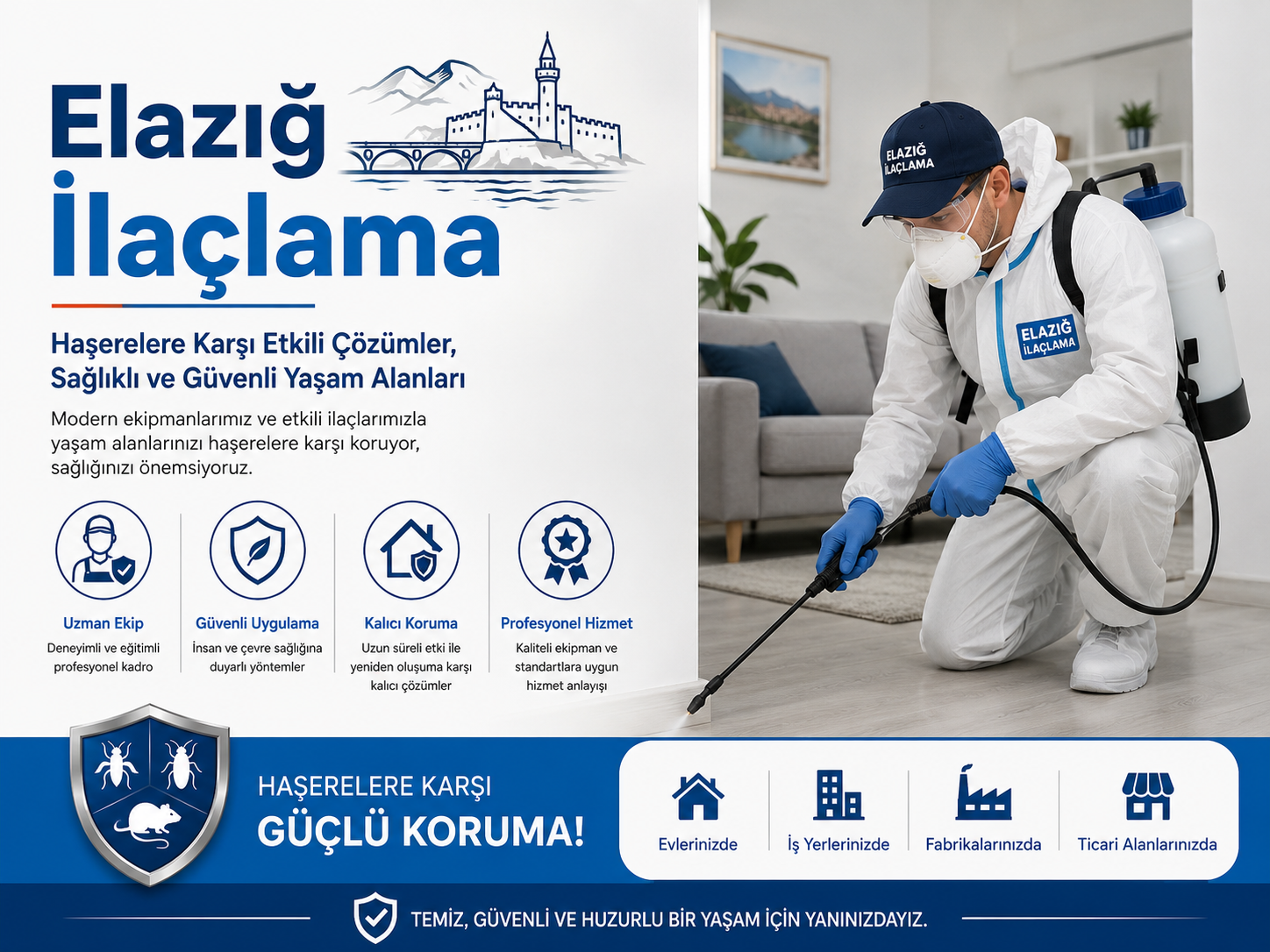 Elazığ ilaçlama profesyonel ev iş yeri ve apartman haşere mücadelesi